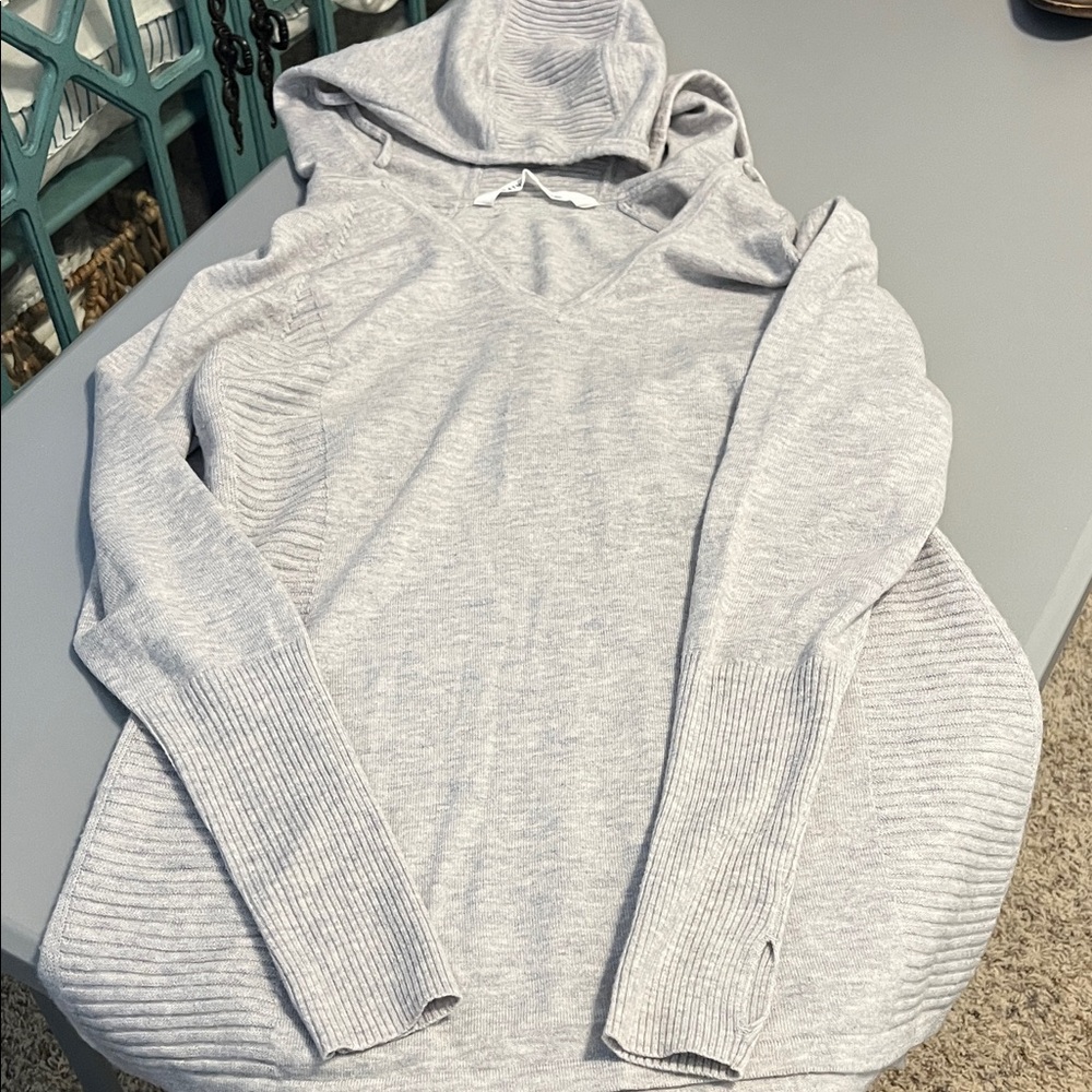 Athleta Light Gray Hooded Sweatshirt